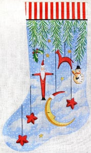 X-105 - Primative Ornament Stocking with Moon