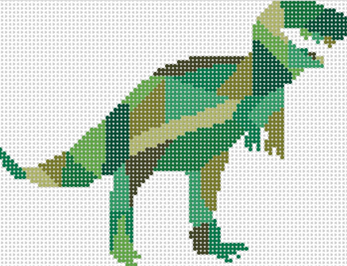 X127 - Green T-Rex Dinosaur with Stitch Guide