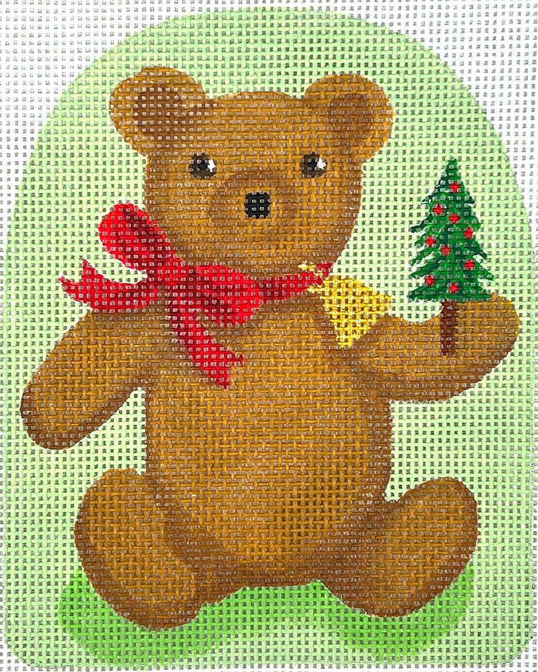 XM-25 - Victorian Teddy Bear with Bow and Tree