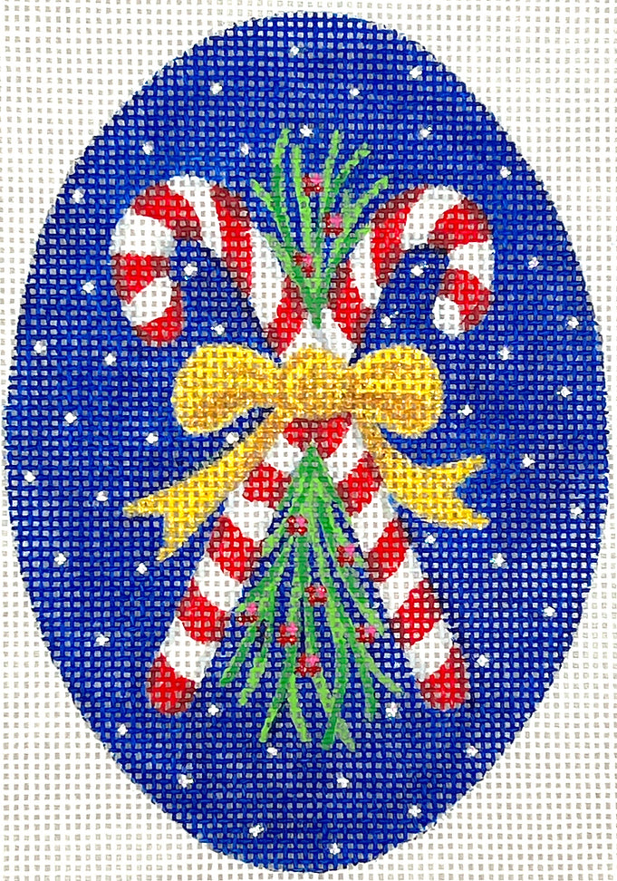 XM-44 - Candy Canes with Greenery and Gold Bow