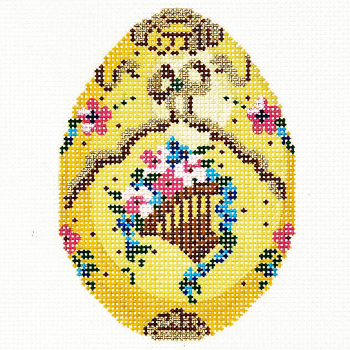 XM410 - Faberge Egg - Basket on Yellow