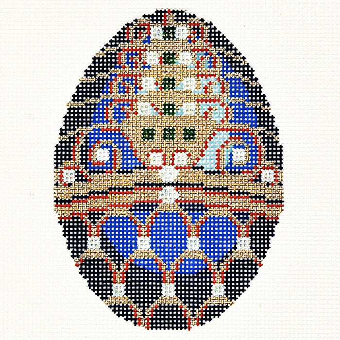 XM421 - Faberge Egg - Filigree Design on Blue