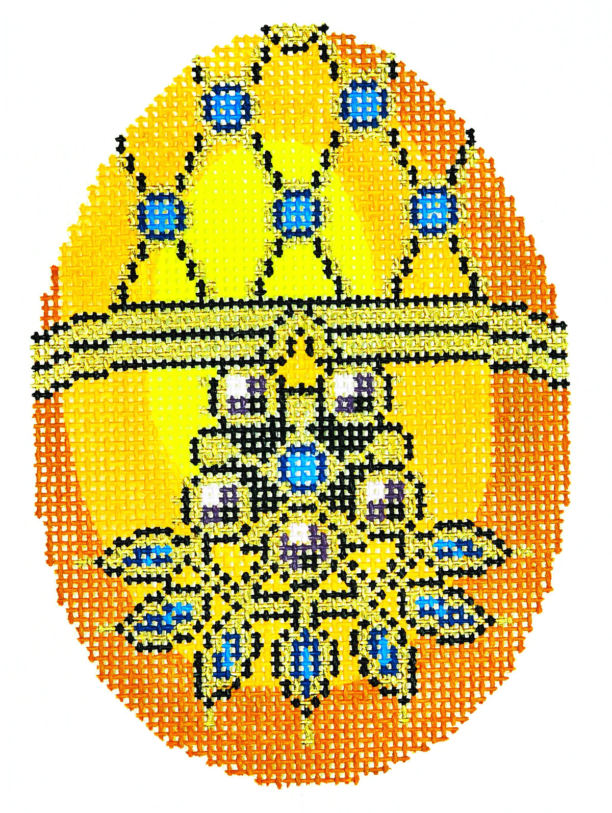 XM440 - Faberge Egg - Jewels on Yellow