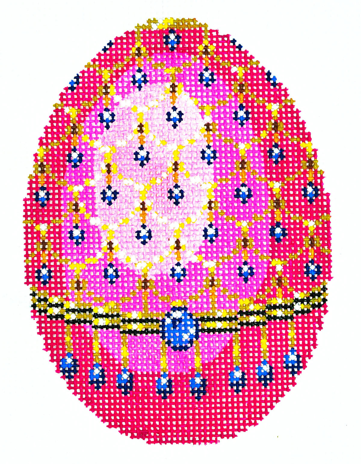 XM457 - Faberge Egg - Blue Jewels on Pink