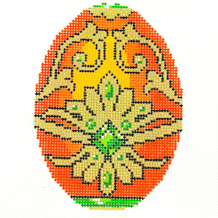 XM480 - Faberge Egg - Green on Orange