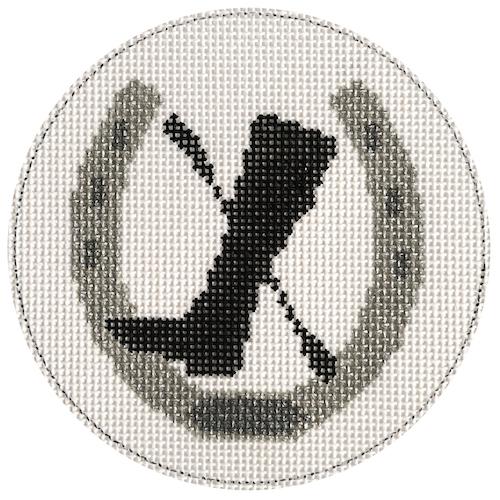 XO-142C - Horseshoe with Boot and Crop (Black and White)