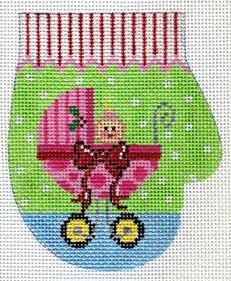 XO-146AA - Pink Baby Carriage Mitten