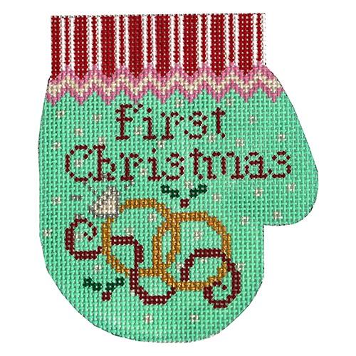 XO-146LL - Our First Christmas with Wedding Rings Mitten