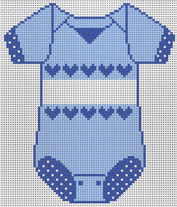 XO-183BB - Baby Onesie - Blue with Name and Date