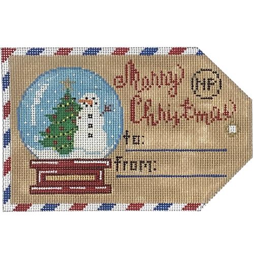XO-197H - Gift Tag - Snow Globe Merry Christmas