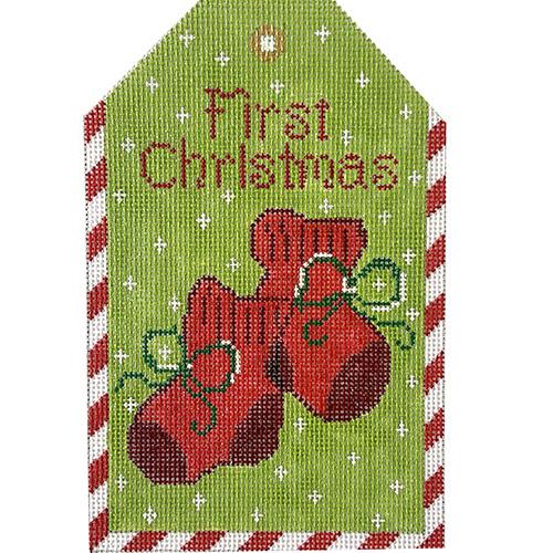 XO-197K - Gift Tag - First Christmas Red Booties