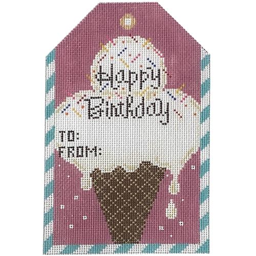 XO-197M - Gift Tag - Happy Birthday Ice Cream Cone