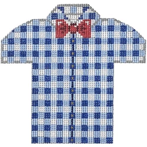 XO-221B - Men's Shirt - Blue and White Check with Red