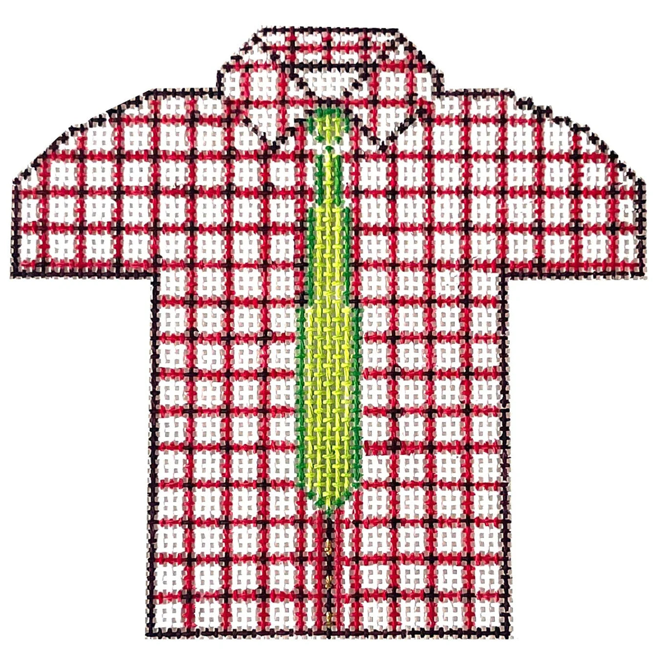XO-221C - Men's Shirt - Red and White Check with Lime