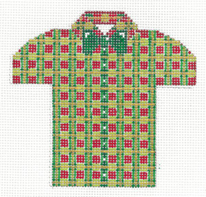XO-221D - Men's Shirt - Christmas Plaid with Green Bow
