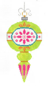 XO-222A - Vintage Ornament - Lime, Pink and Orange