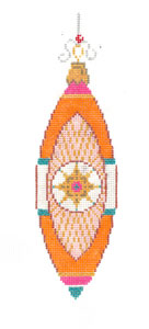 XO-222B - Vintage Ornament - Orange, Blue and Pink