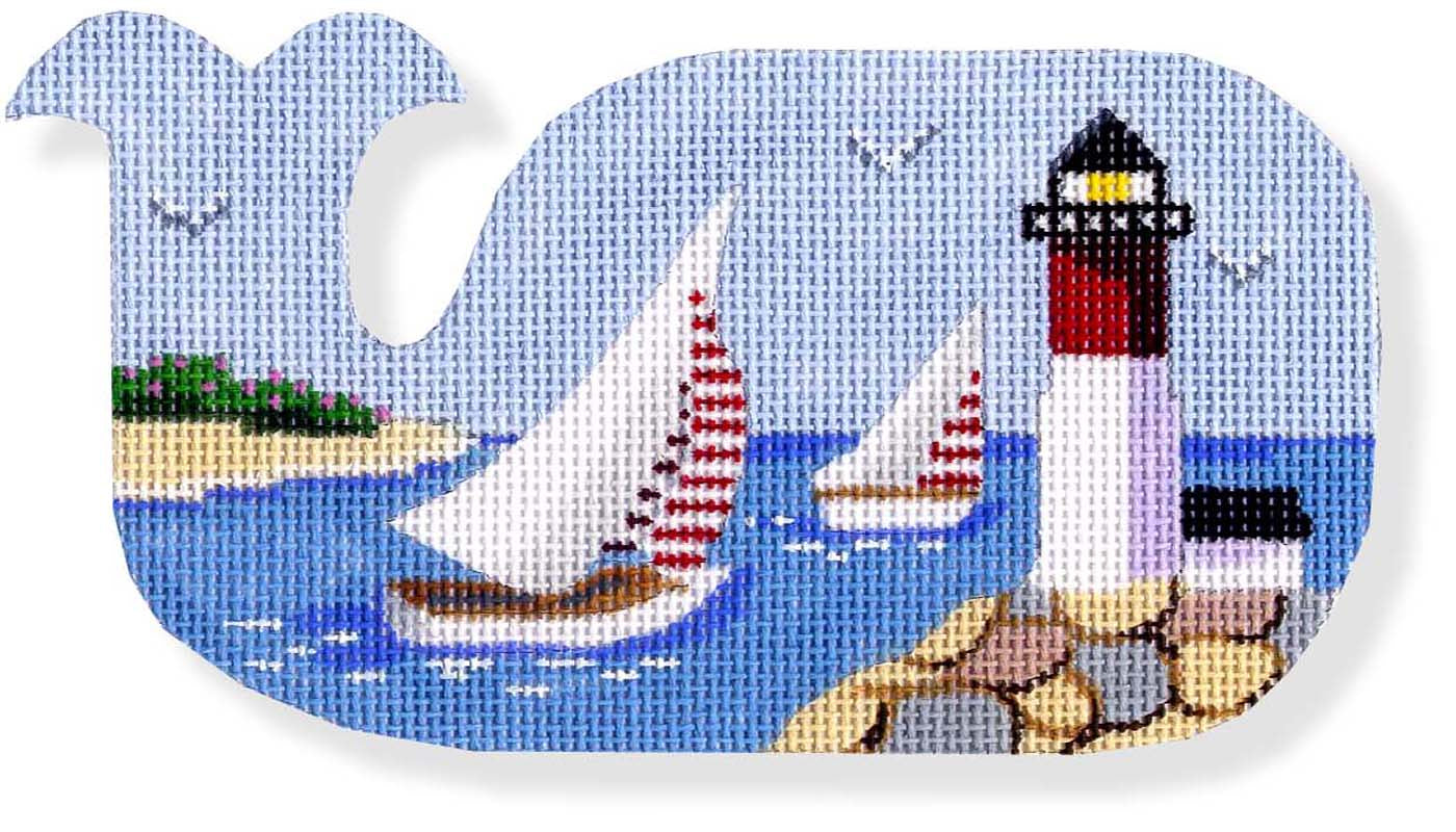 MBM-XO17 - Sailboats & LIghthouse - Whale Shape