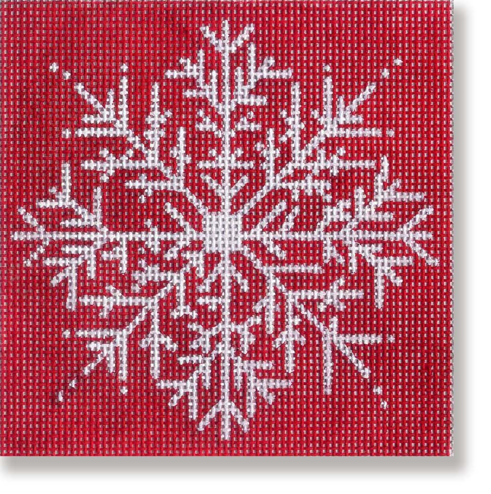 LM-XO24 - Snowflake - Red Background