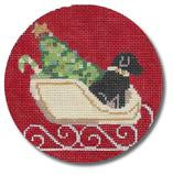 LM-XO25 - Black Lab in Sled with Tree