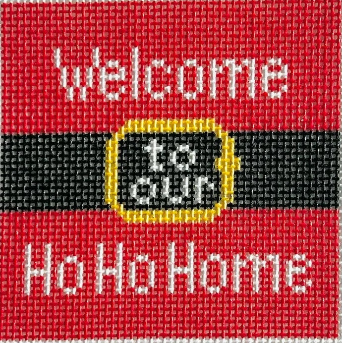ZS173 - Welcome Ho Ho Home Square Printed Canvas