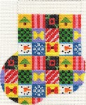 AB154a - Christmas Patchwork Mini Sock