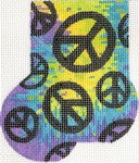 AB323 - Tie-Dye Peace Sign Mini Sock