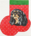 AB348 - King Charles Cavalier Black and Tan Mini Sock