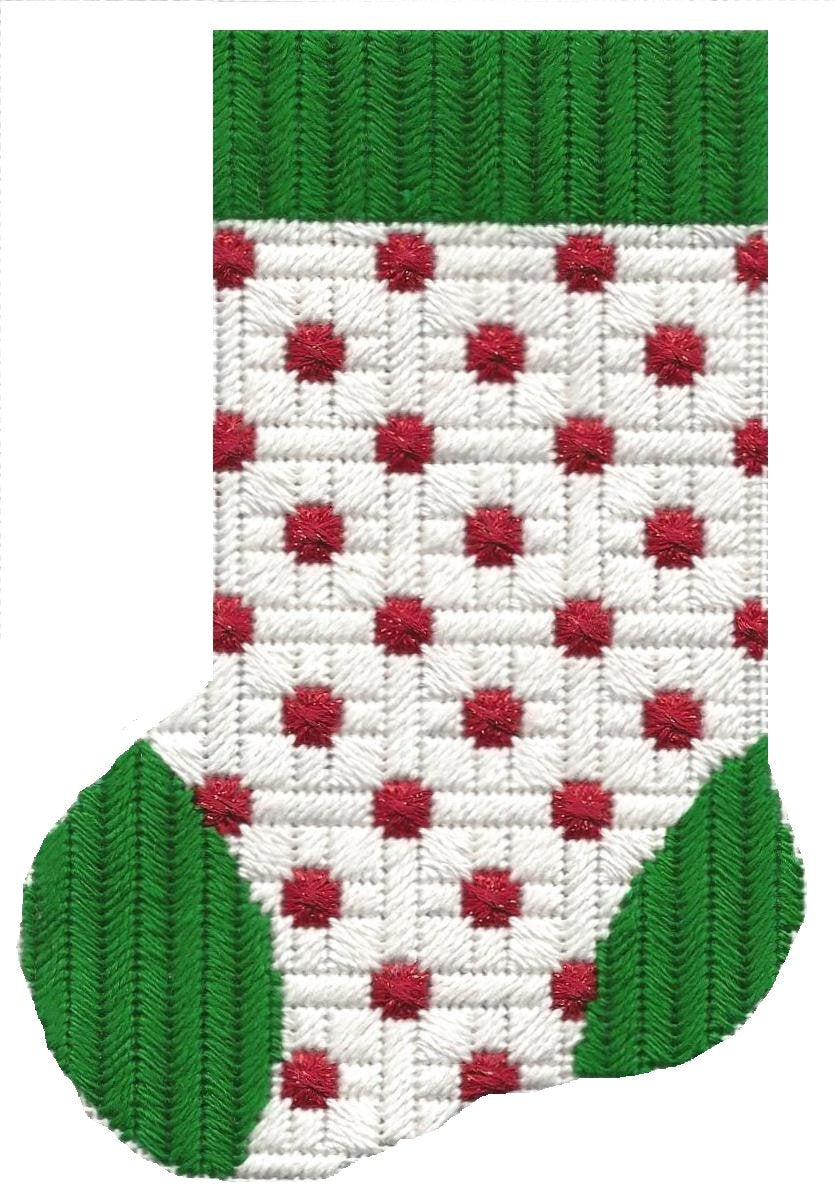ASIT100 - Mini Sock Red/White Dots with Stitch Guide