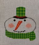 ASIT253 - Snowman Green Diamond Scarf
