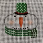 ASIT256 - Snowman Green White Checked Scarf