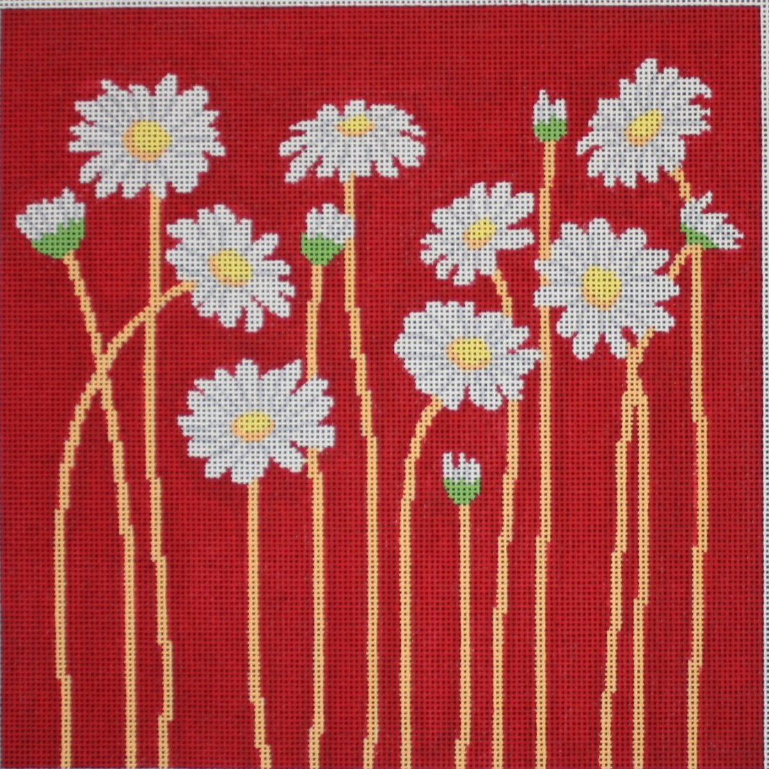ASIT055 - Daisies on Red