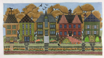 2080 - Autumn Houses on 18 mesh