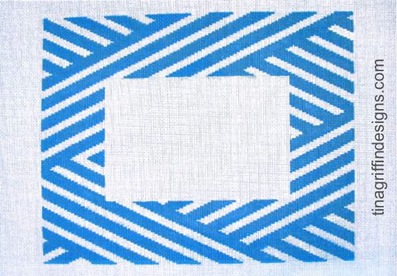 FR-004-BL - Blue & White Stripe Frame