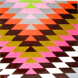 C-515H -  Kilim Star Pink, Brown, Gray and Green
