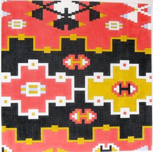 C-515J -  Kilim Caviar, Melon and Citrus