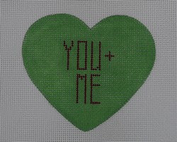 KK-CH105 -  Conversation Heart - You + Me on Green