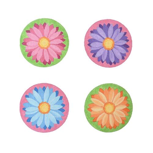 CS01 - Crazy Daisy Coasters - 4 total