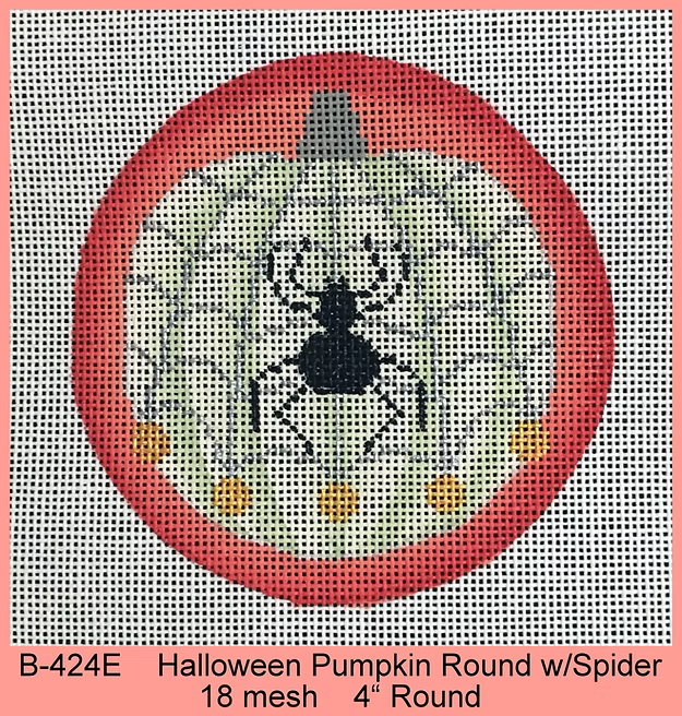B-424E - Pumpkin Round with Spider