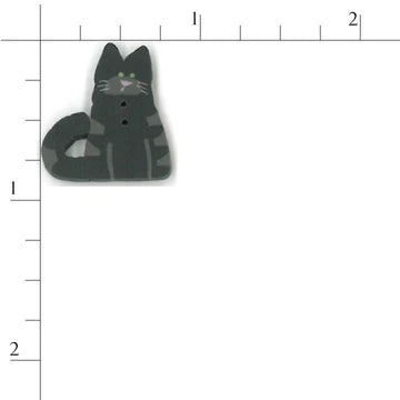 Small Very Black Cat Button