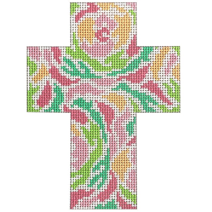 744CR - Floral Cross Pink