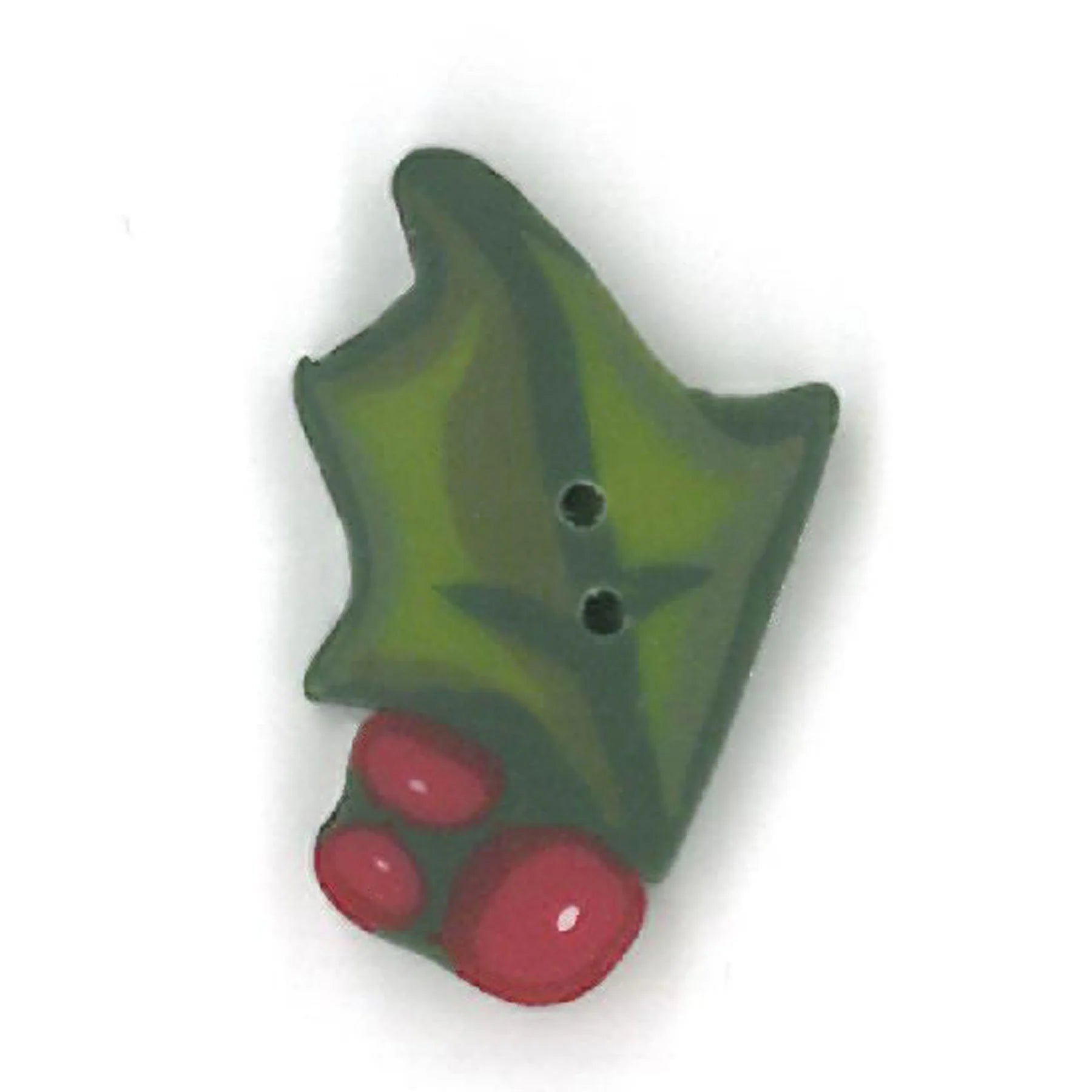 Half Holly Sprig Button