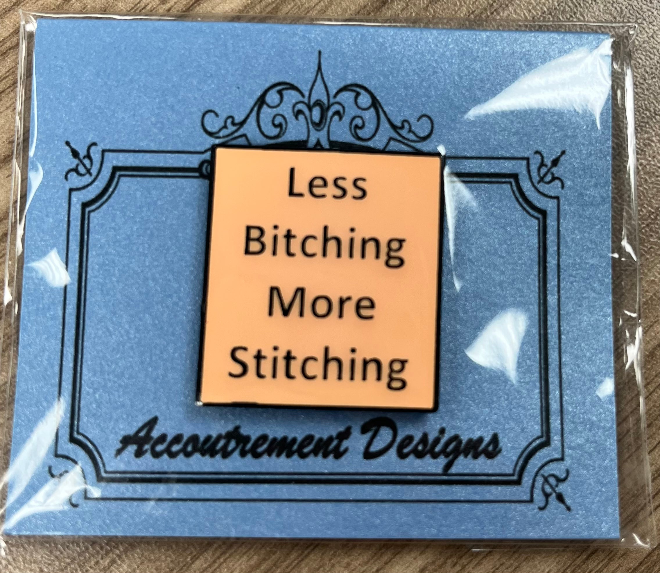 Less Bitching, More Stitching Needleminder - Peach