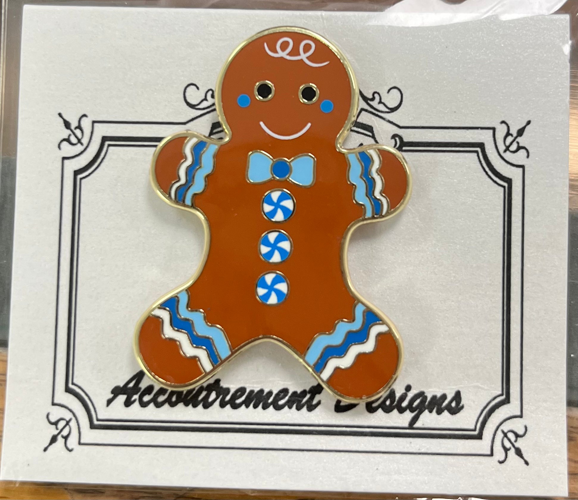 Gingerbread Man Needle Minder - Blue