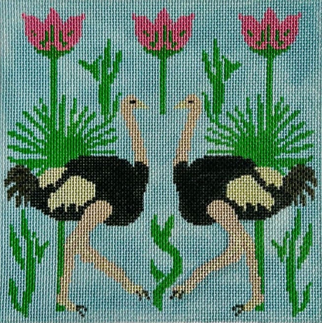 KCD4496 - Ostriches with Palms