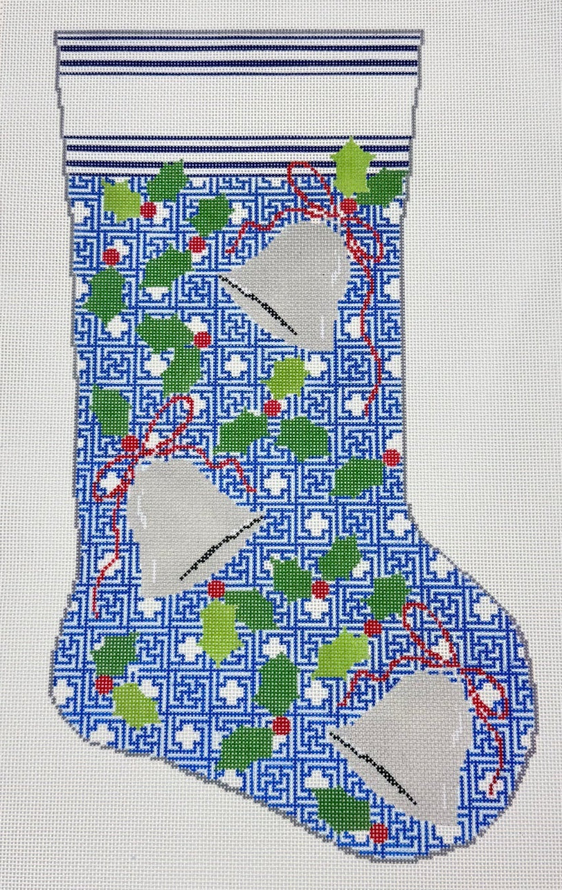 KCD7602 - Holly and Bells on Kristen Large Stocking