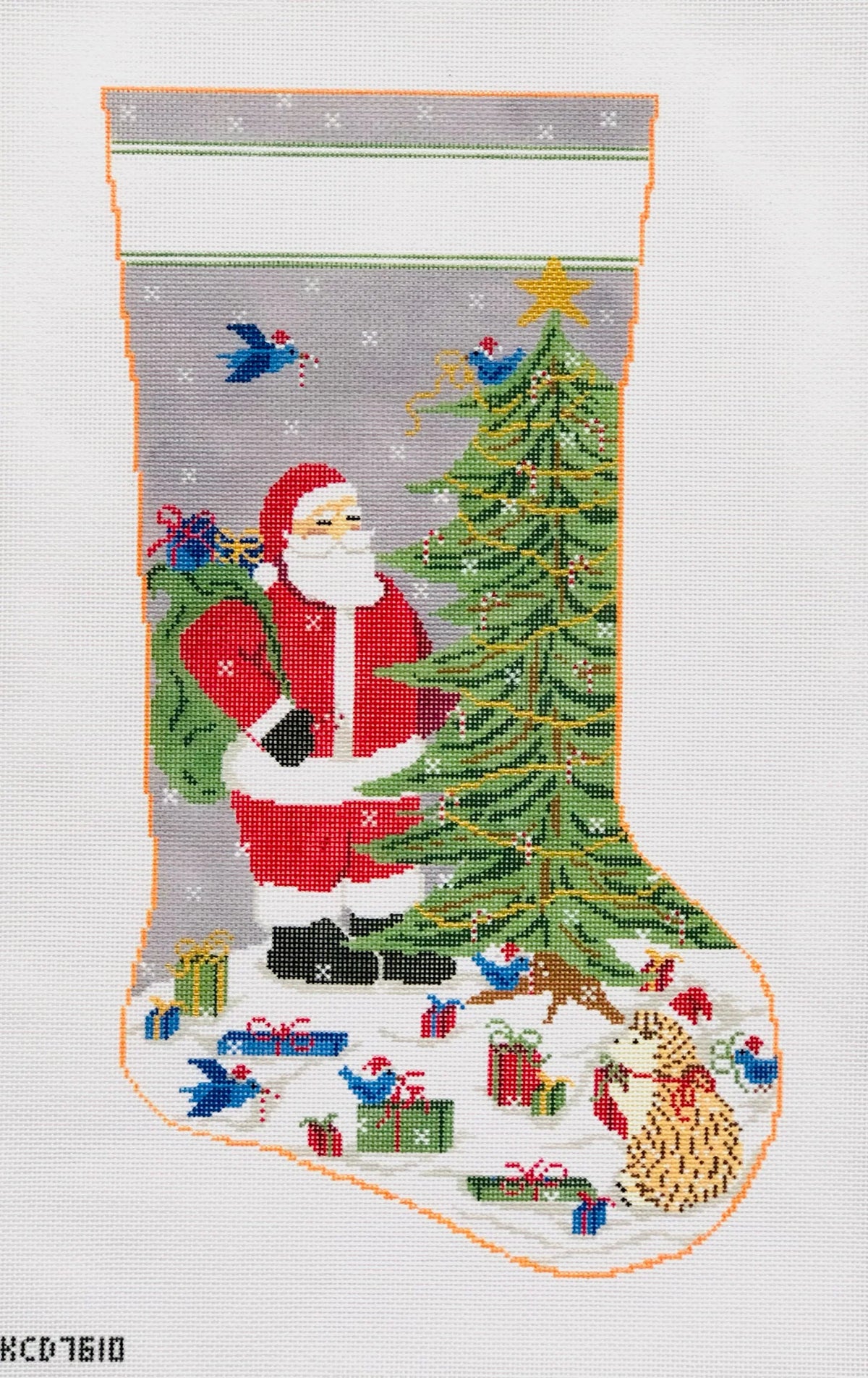 KCD7610 - Santa with Forest Friends Stocking