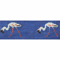 KK-B548 -  African Flamingos Belt on Cornflower