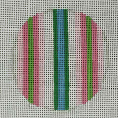 KK-MO111 - Pink, Green, Turquoise Striped Ornament