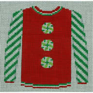 KK-O199AG - Sweater - Peppermints on Red